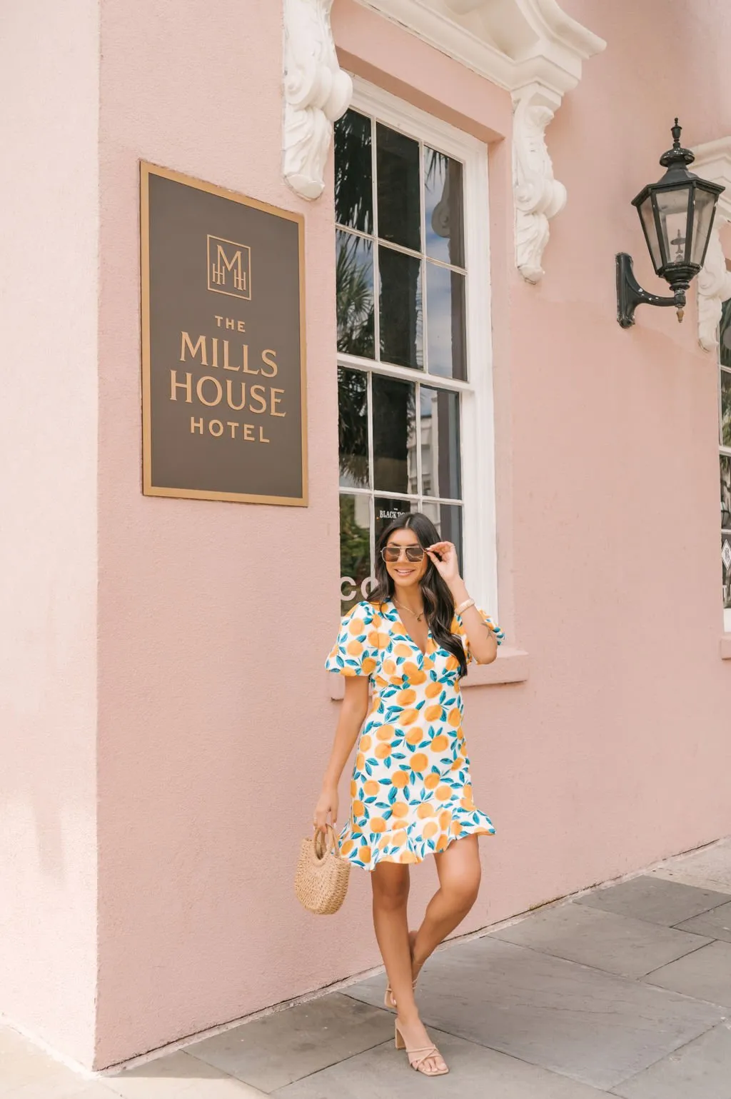 Orange Citrus Print Mini Dress - FINAL SALE