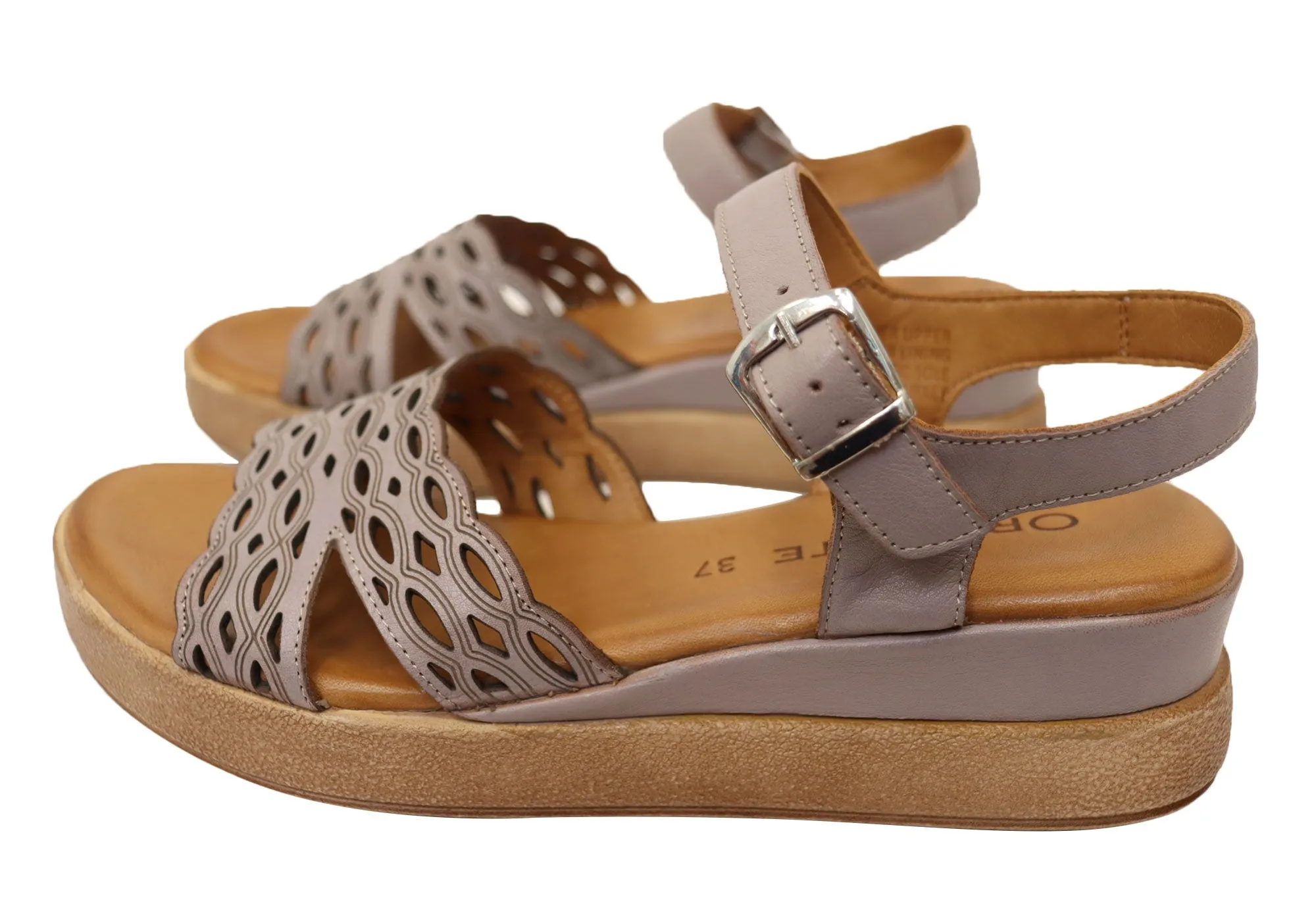 Orizonte Malinar Womens Comfortable European Leather Wedge Sandals