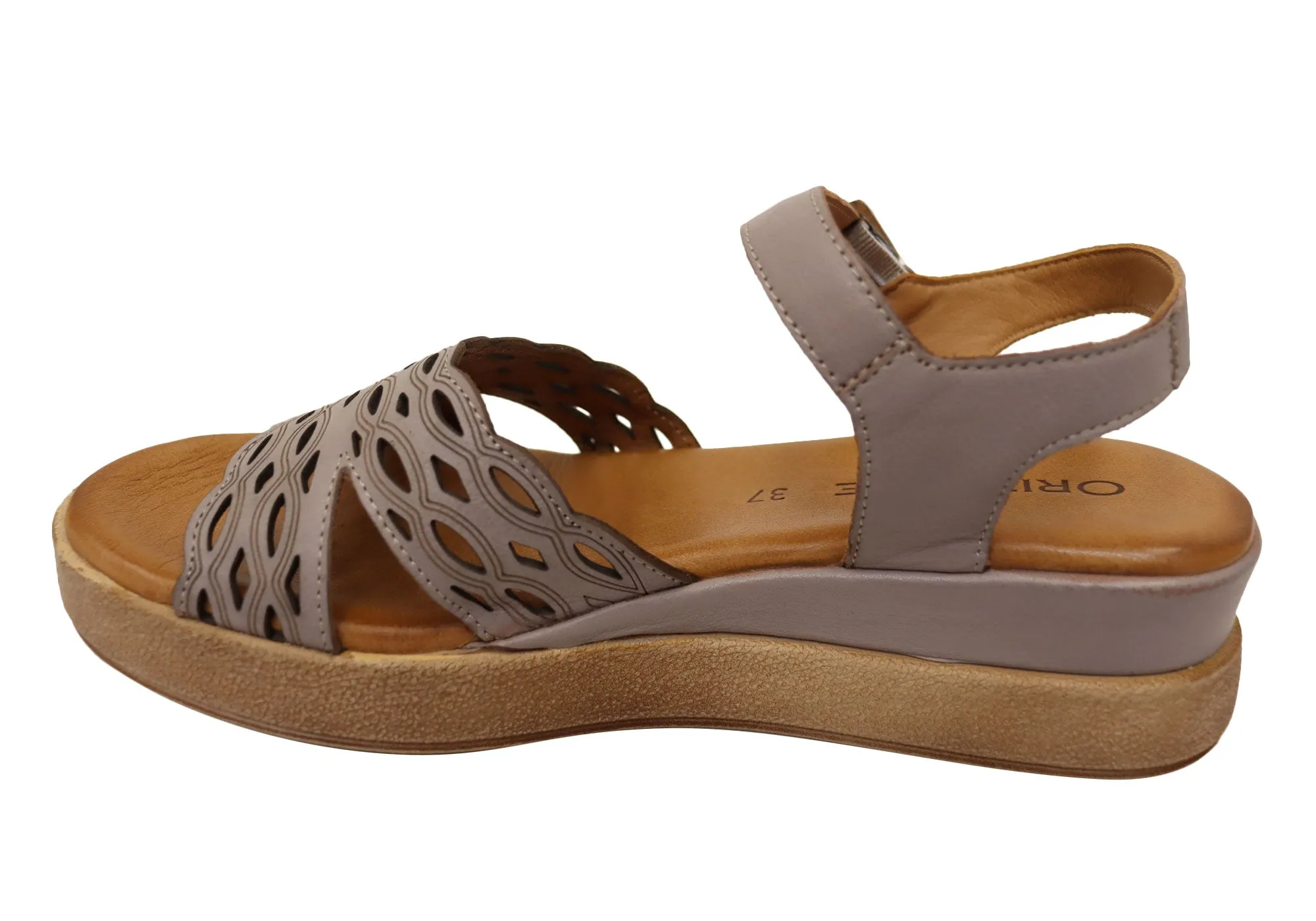 Orizonte Malinar Womens Comfortable European Leather Wedge Sandals