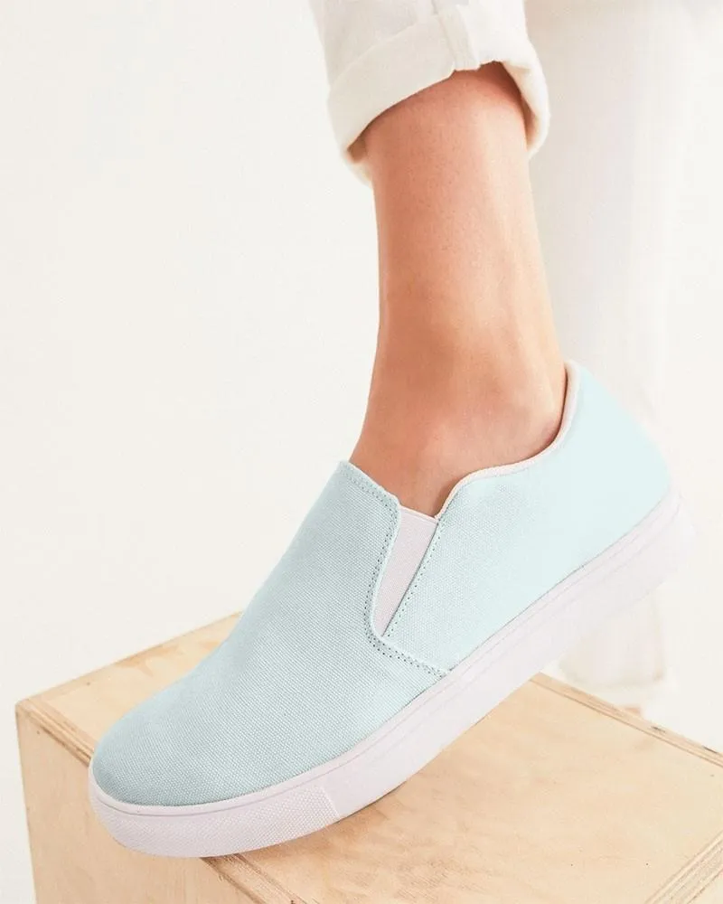 Pale Blue Cool Green Slip-On Canvas Sneakers | Women's | Bright Pale Blue Cool Green | C10M0Y5K0