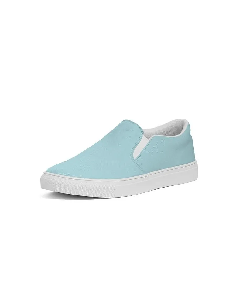 Pale Pastel Warm Cyan Slip-On Canvas Sneakers | Men's | Bright Pale Pastel Warm Cyan | C30M0Y8K0