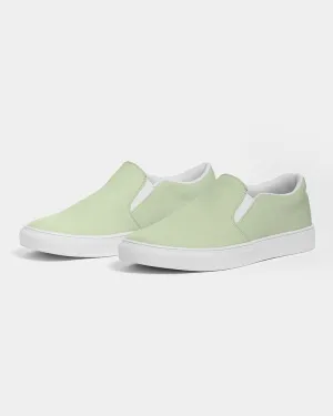 Pale Pastel Warm Green Slip-On Canvas Sneakers | Men's | Bright Pale Pastel Warm Green | C15M0Y30K0