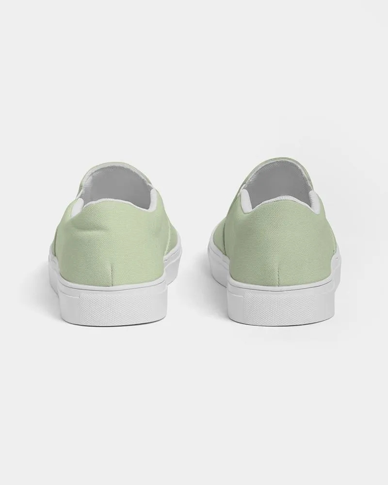 Pale Pastel Warm Green Slip-On Canvas Sneakers | Men's | Bright Pale Pastel Warm Green | C15M0Y30K0