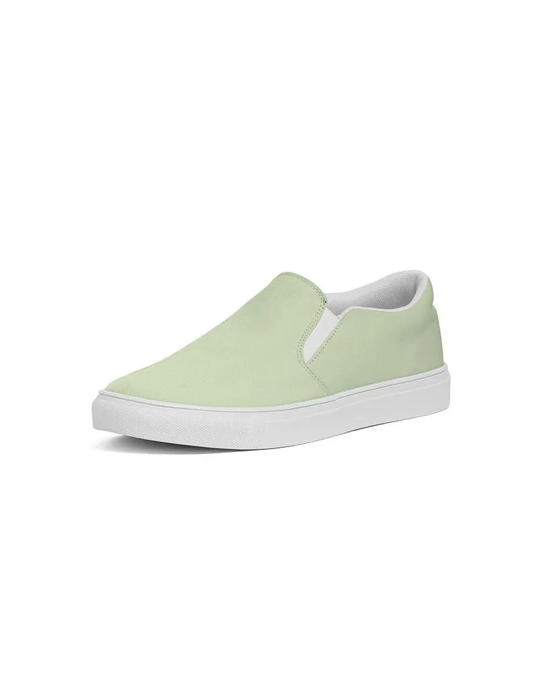 Pale Pastel Warm Green Slip-On Canvas Sneakers | Men's | Bright Pale Pastel Warm Green | C15M0Y30K0