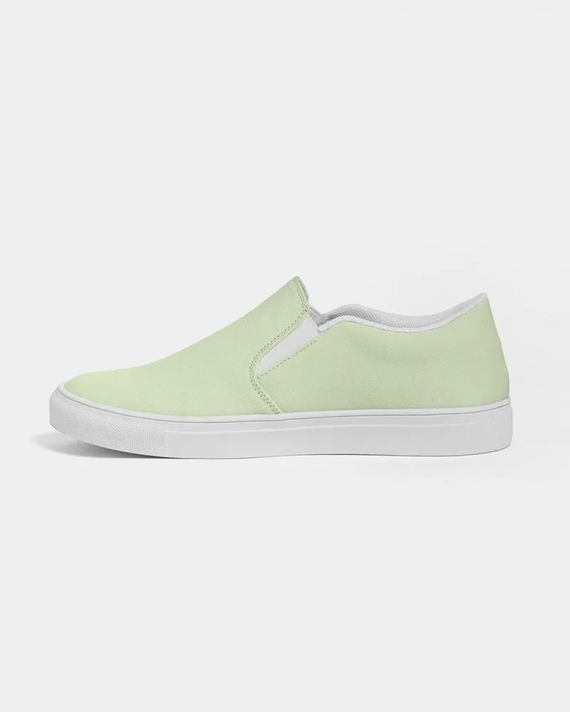 Pale Pastel Warm Green Slip-On Canvas Sneakers | Men's | Bright Pale Pastel Warm Green | C15M0Y30K0