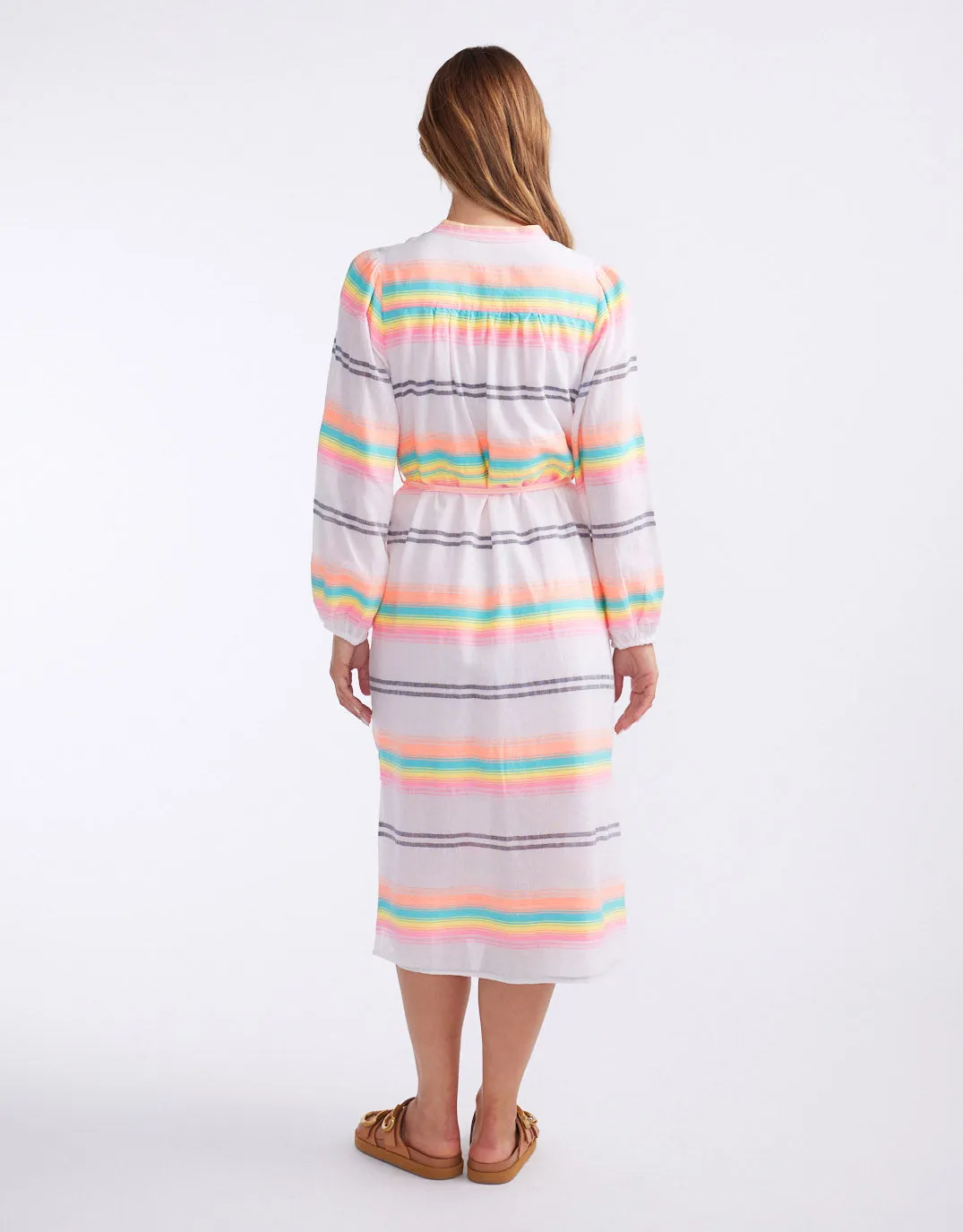 Palm Island Dress - Neon Rainbow