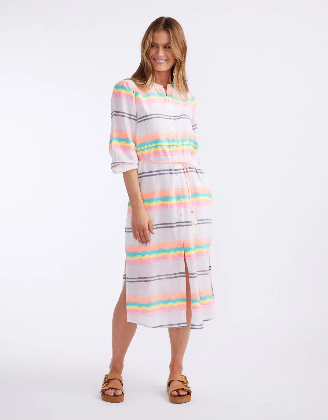 Palm Island Dress - Neon Rainbow