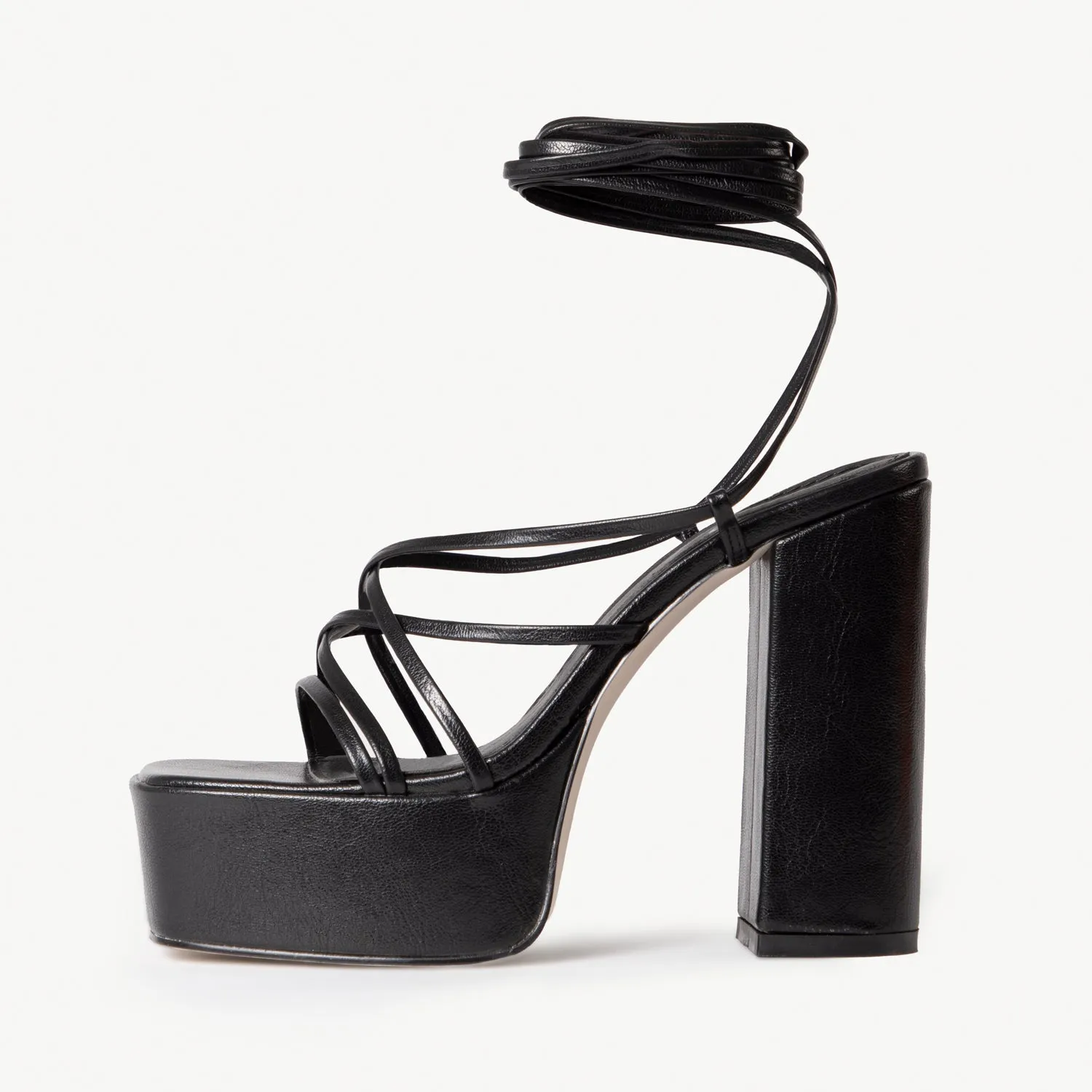 RAID Jennifer Lace Up Platform Heel in Black