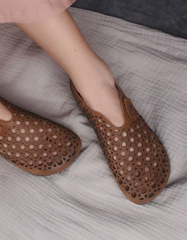 Retro Handmade Leather Comfortable Flats