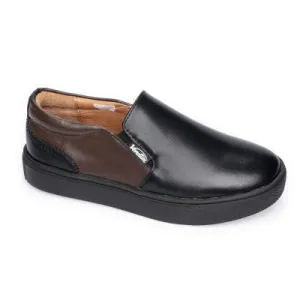 SALE FW23 Venettini Glen Black/Dark Brown Two-tone Leather Slip On Sneaker