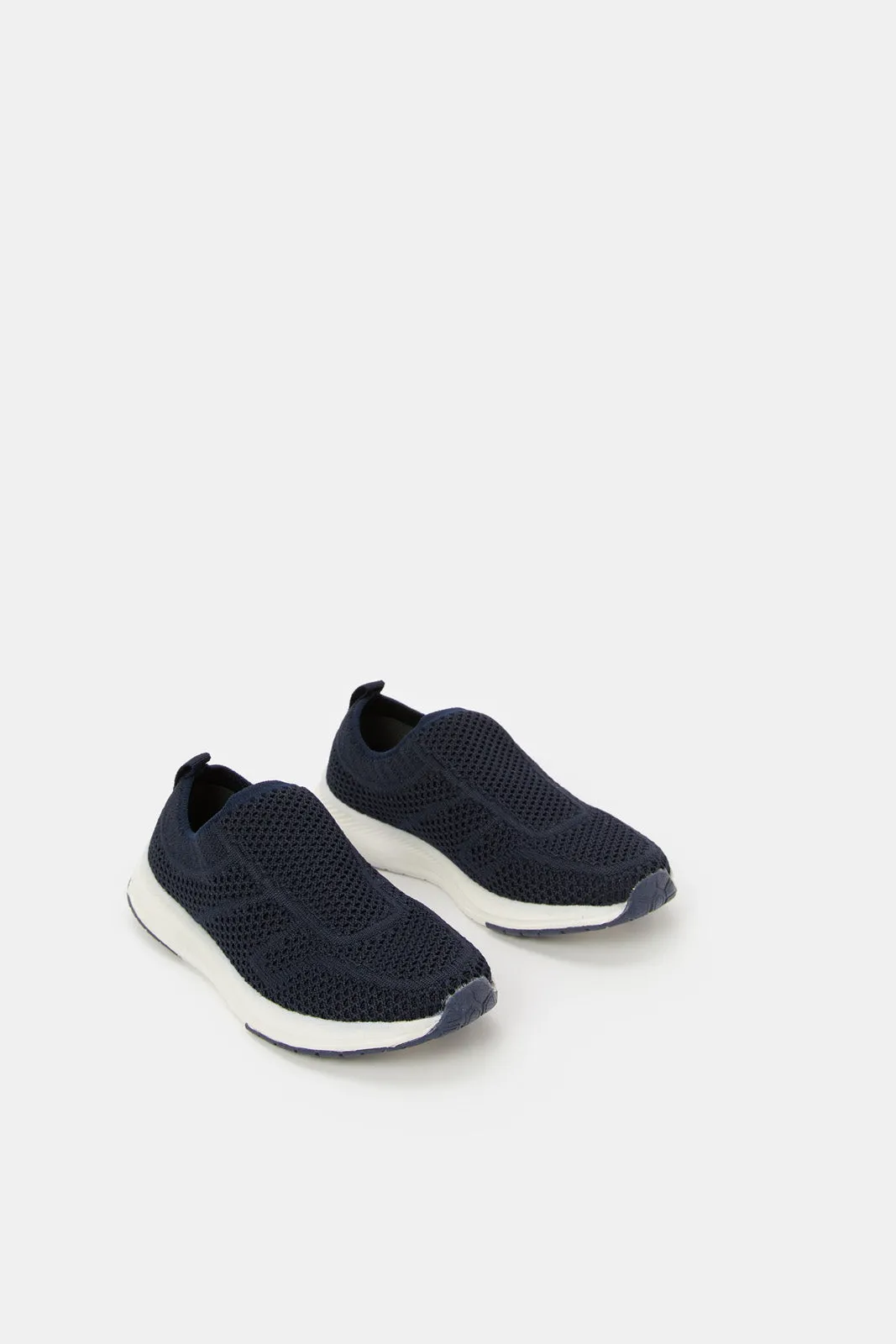 Senior Boys Navy Knit Slip On