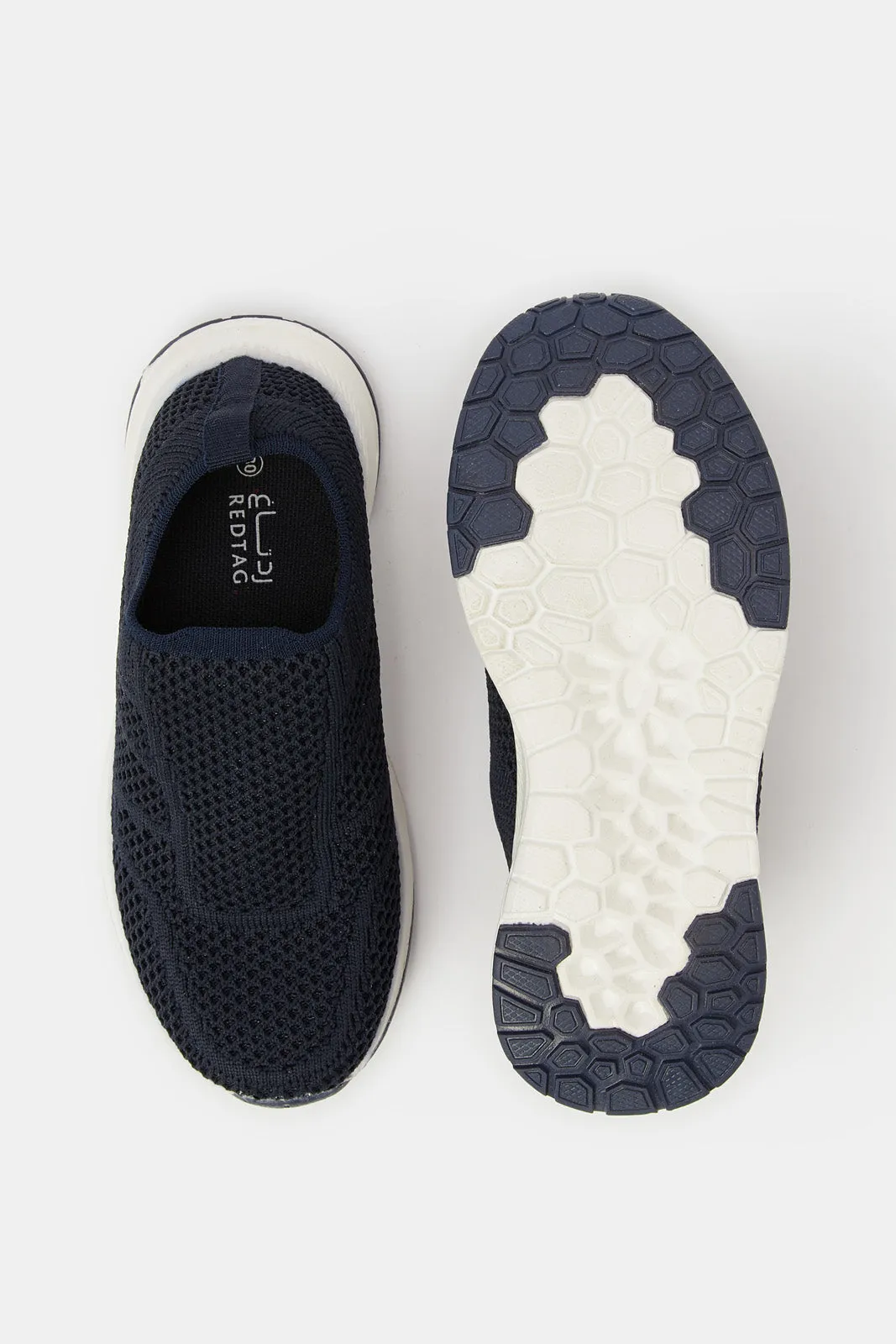 Senior Boys Navy Knit Slip On