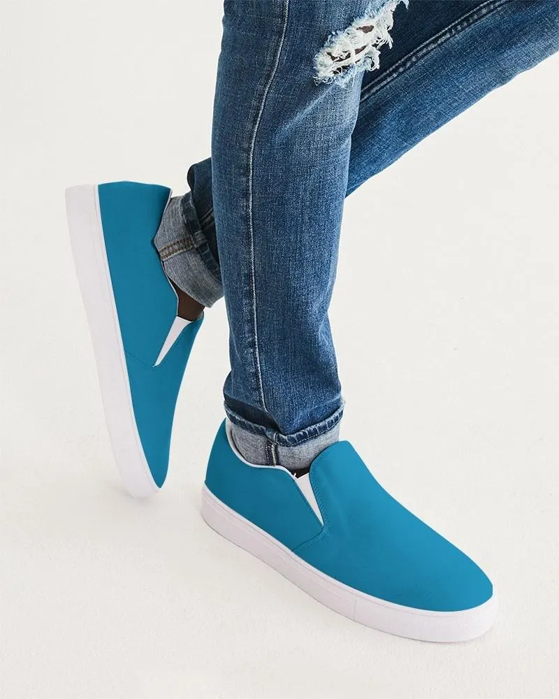 Shaded Cyan Slip-On Canvas Sneakers | Men's | C100M0Y0K30