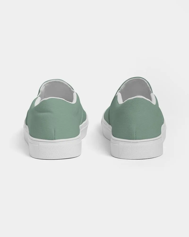 Shaded Pale Pastel Green Gray Slip-On Canvas Sneakers | Men's | C30M0Y30K30