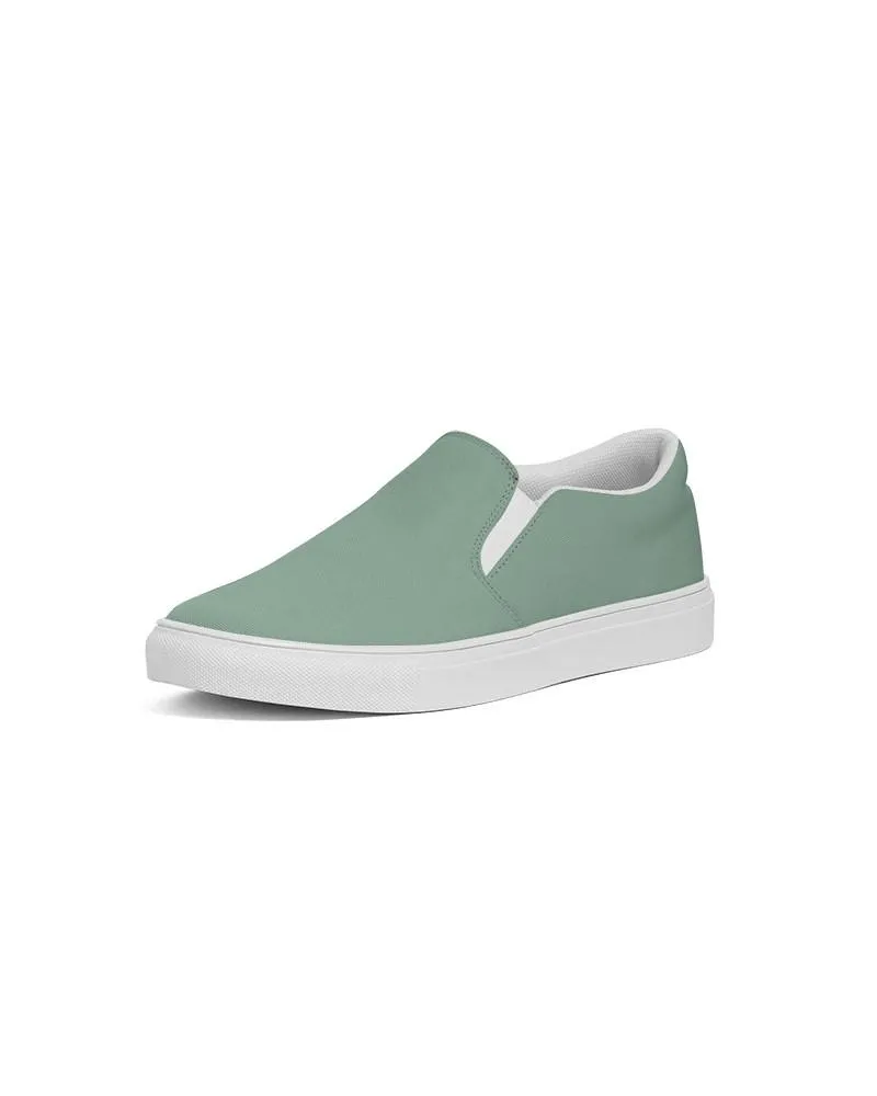 Shaded Pale Pastel Green Gray Slip-On Canvas Sneakers | Men's | C30M0Y30K30