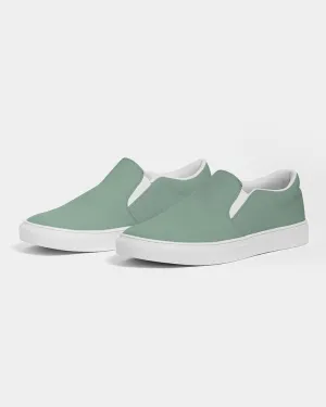 Shaded Pale Pastel Green Gray Slip-On Canvas Sneakers | Men's | C30M0Y30K30