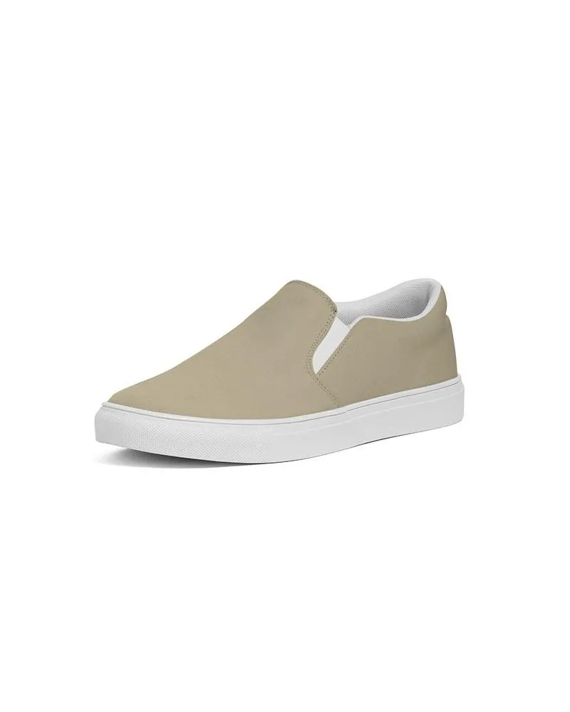 Shaded Pale Pastel Yellow Brown Slip-On Canvas Sneakers | Men's | C0M8Y30K30