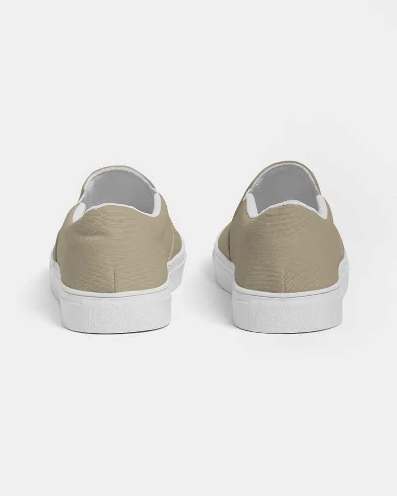 Shaded Pale Pastel Yellow Brown Slip-On Canvas Sneakers | Men's | C0M8Y30K30