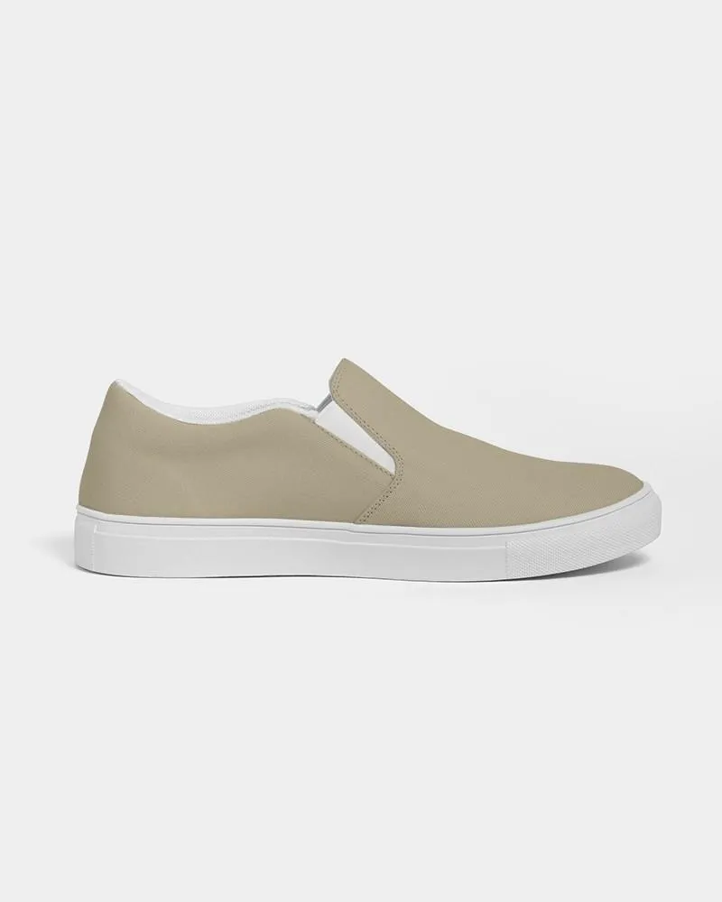 Shaded Pale Pastel Yellow Brown Slip-On Canvas Sneakers | Men's | C0M8Y30K30