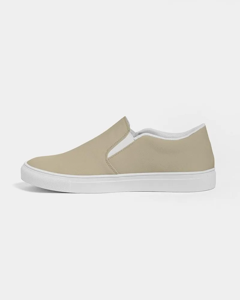 Shaded Pale Pastel Yellow Brown Slip-On Canvas Sneakers | Men's | C0M8Y30K30