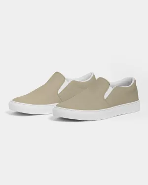 Shaded Pale Pastel Yellow Brown Slip-On Canvas Sneakers | Men's | C0M8Y30K30