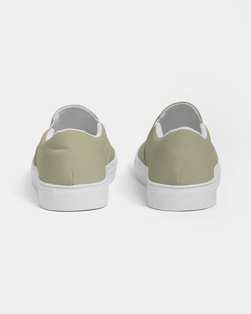 Shaded Pale Pastel Yellow Gray Slip-On Canvas Sneakers | Women's | C0M0Y30K30