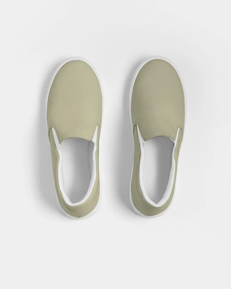 Shaded Pale Pastel Yellow Gray Slip-On Canvas Sneakers | Women's | C0M0Y30K30