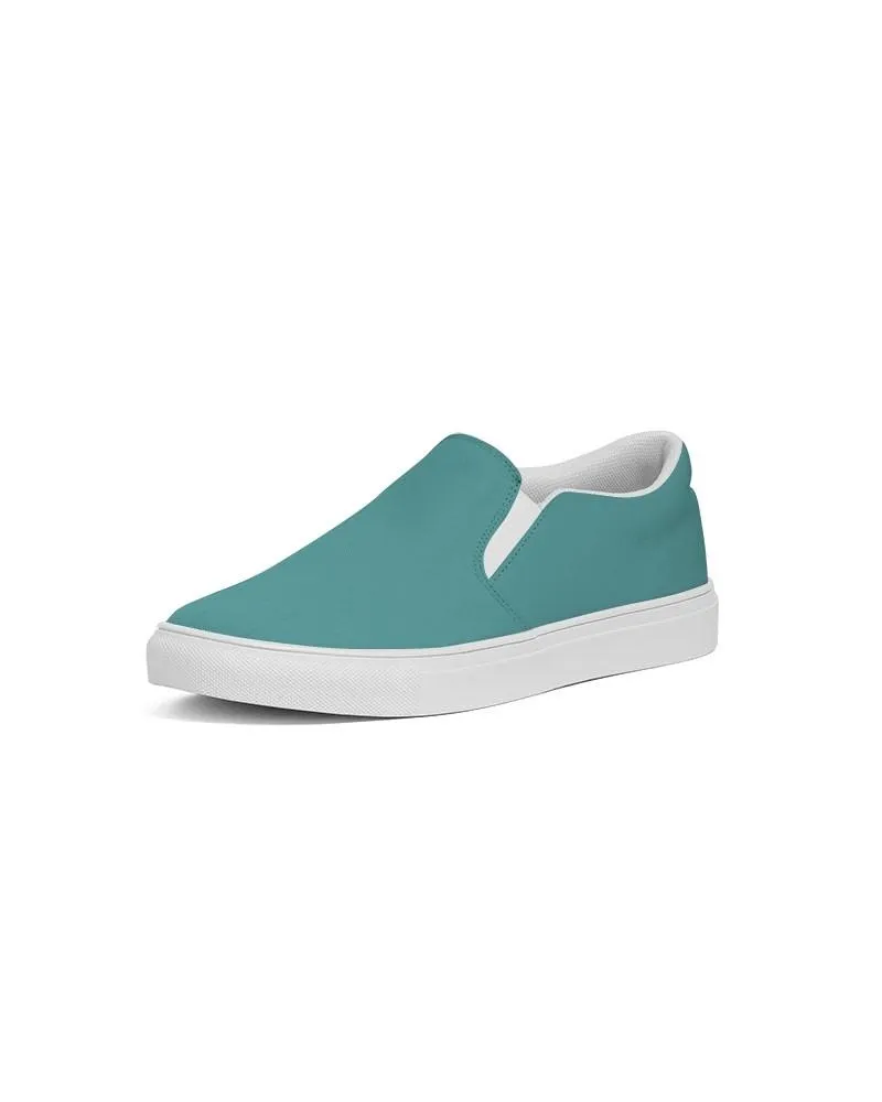 Shaded Pastel Blue-Green Slip-On Canvas Sneakers | Women's | C60M0Y30K30