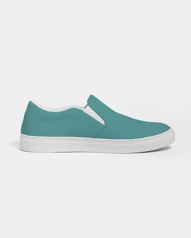 Shaded Pastel Blue-Green Slip-On Canvas Sneakers | Women's | C60M0Y30K30