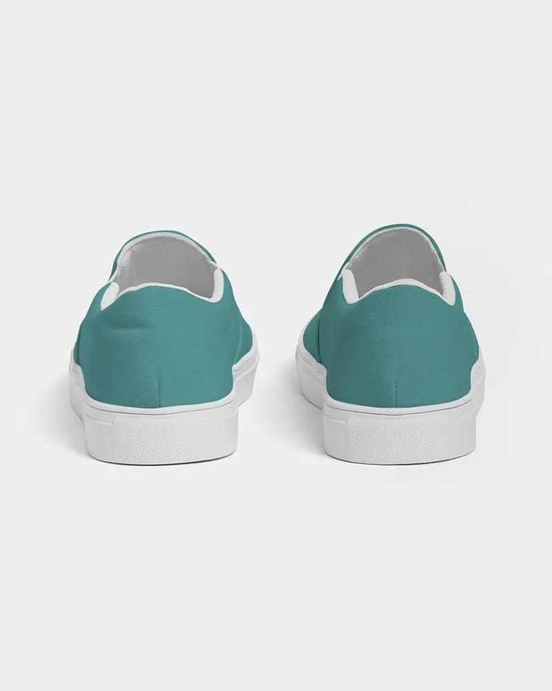 Shaded Pastel Blue-Green Slip-On Canvas Sneakers | Women's | C60M0Y30K30