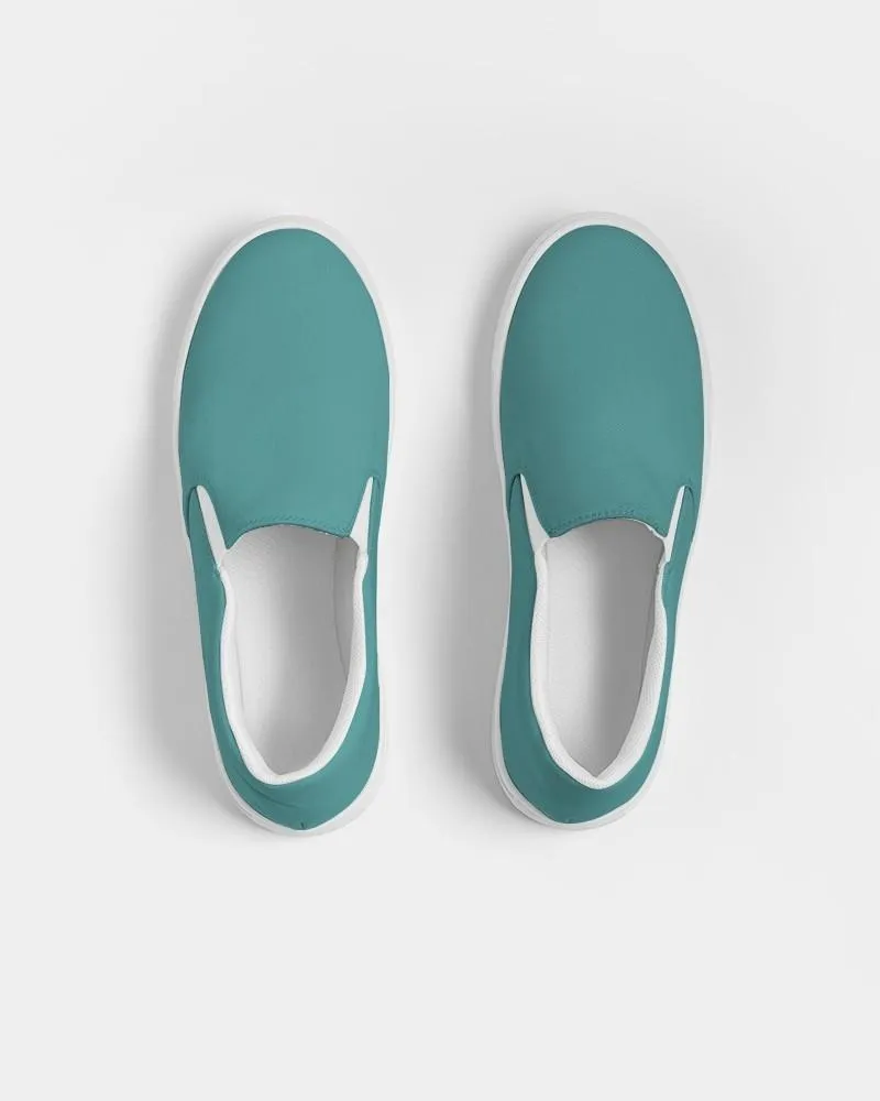 Shaded Pastel Blue-Green Slip-On Canvas Sneakers | Women's | C60M0Y30K30