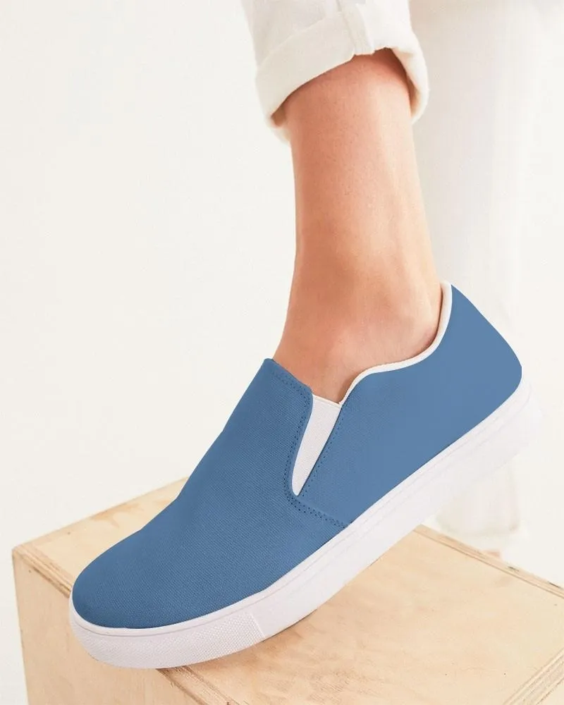 Shaded Pastel Blue Slip-On Canvas Sneakers | Women's | C60M30Y0K30