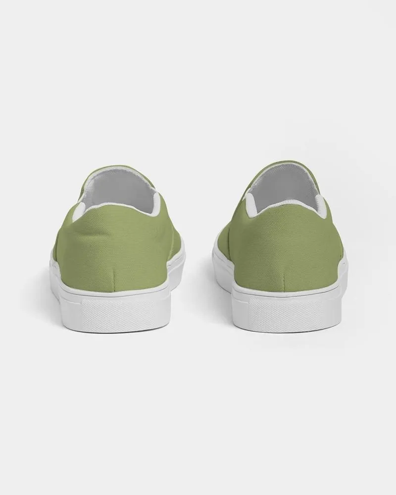 Shaded Pastel Warm Green Slip-On Canvas Sneakers | Women's | C15M0Y60K30