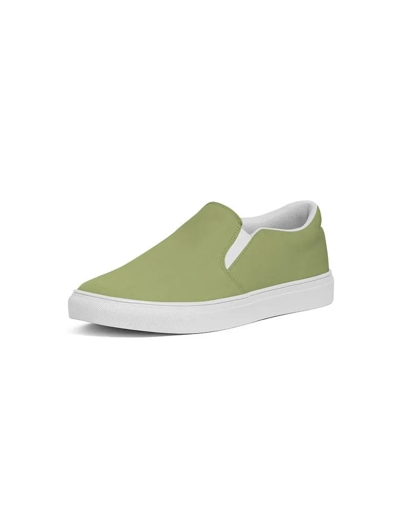 Shaded Pastel Warm Green Slip-On Canvas Sneakers | Women's | C15M0Y60K30