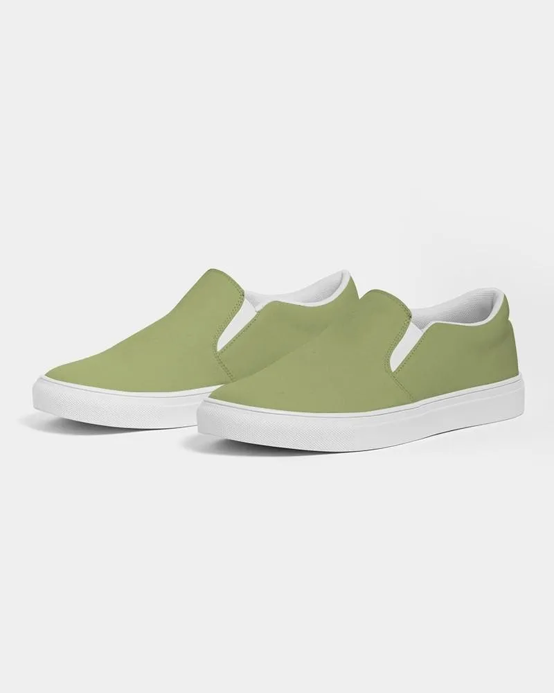 Shaded Pastel Warm Green Slip-On Canvas Sneakers | Women's | C15M0Y60K30