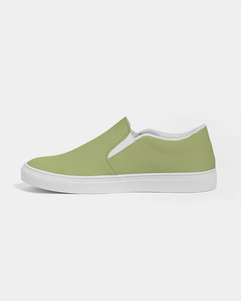 Shaded Pastel Warm Green Slip-On Canvas Sneakers | Women's | C15M0Y60K30