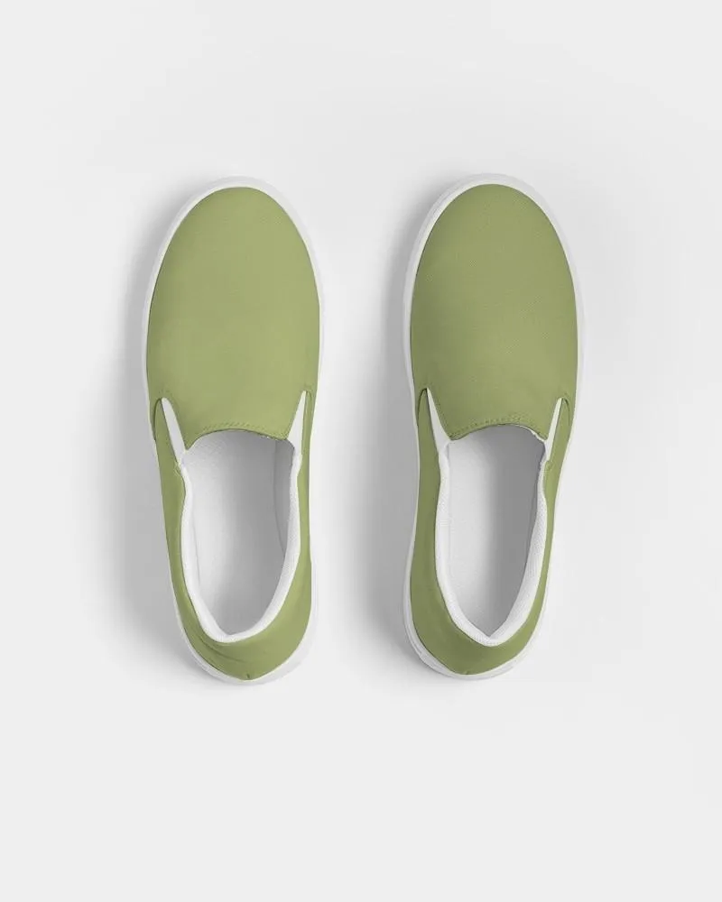 Shaded Pastel Warm Green Slip-On Canvas Sneakers | Women's | C15M0Y60K30