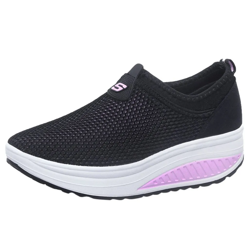 Slip On Breathable Sport Running Comfortable Non slip Platform Sneakers