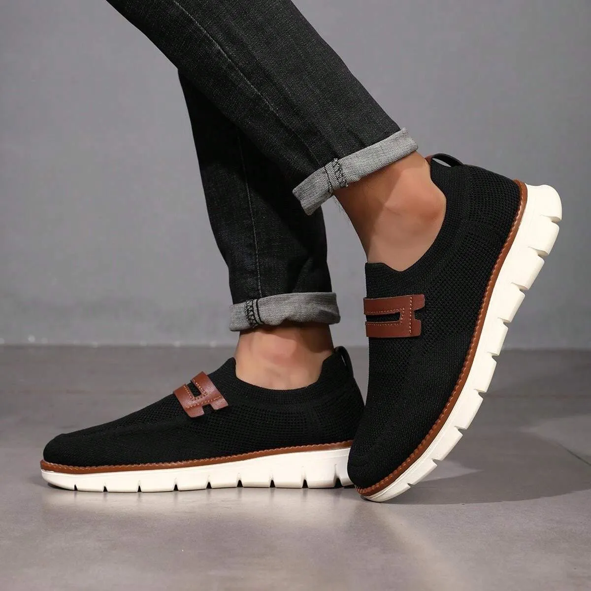 Slip On Mesh Breathable Sneakers - Black