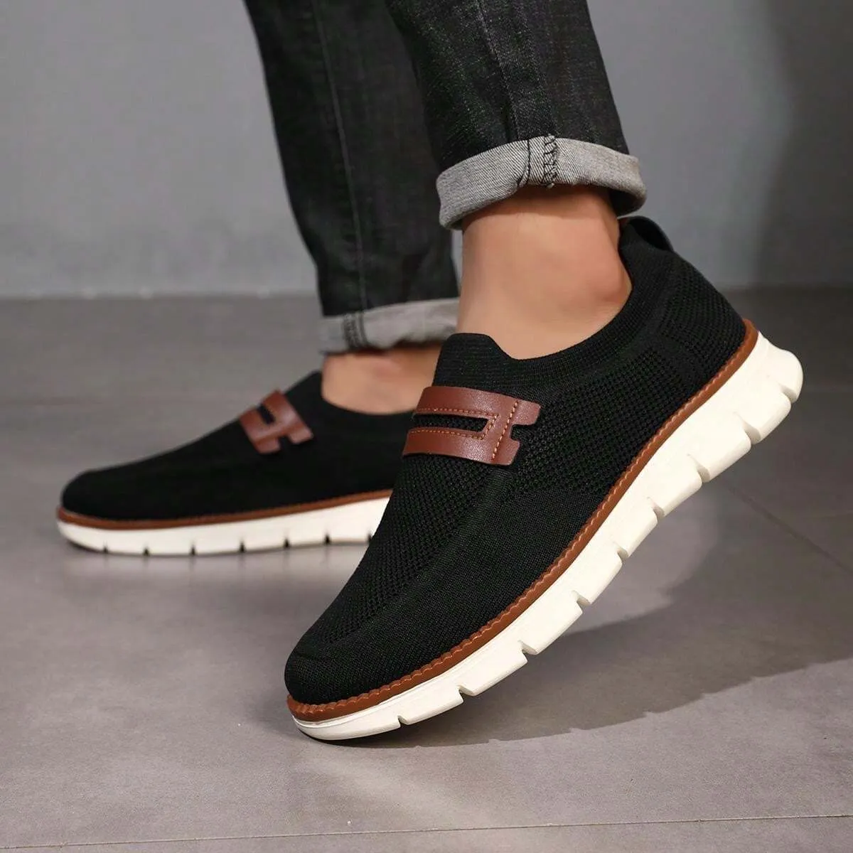 Slip On Mesh Breathable Sneakers - Black