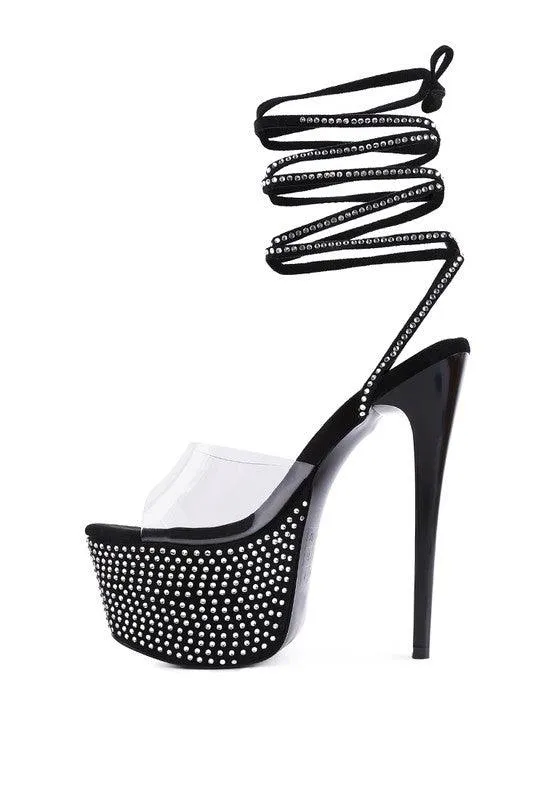 Sugar Mom Strappy Diamante Platform High Heels