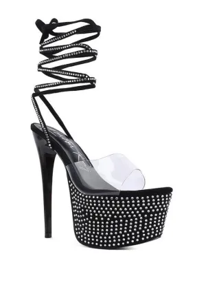 Sugar Mom Strappy Diamante Platform High Heels