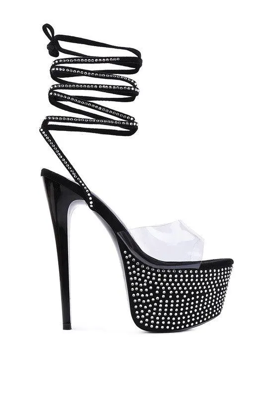 Sugar Mom Strappy Diamante Platform High Heels