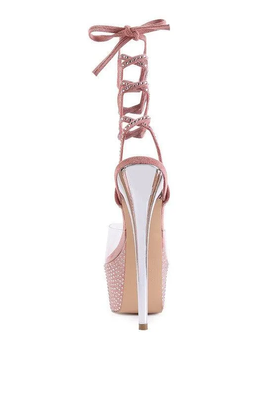 Sugar Mom Strappy Diamante Platform High Heels