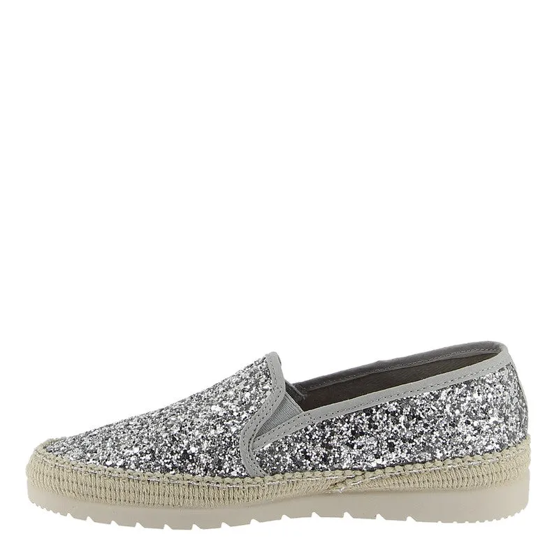 Verbenas Nuria Silver Glitter Slip On