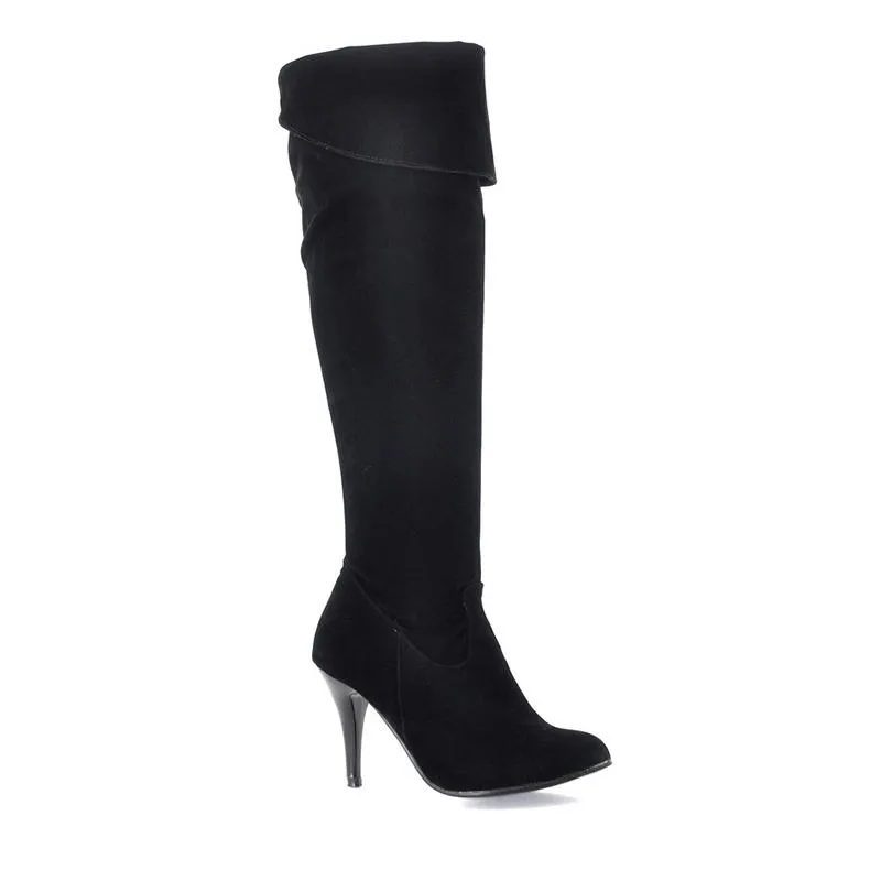 Women stiletto high heel solid color over the knee boots