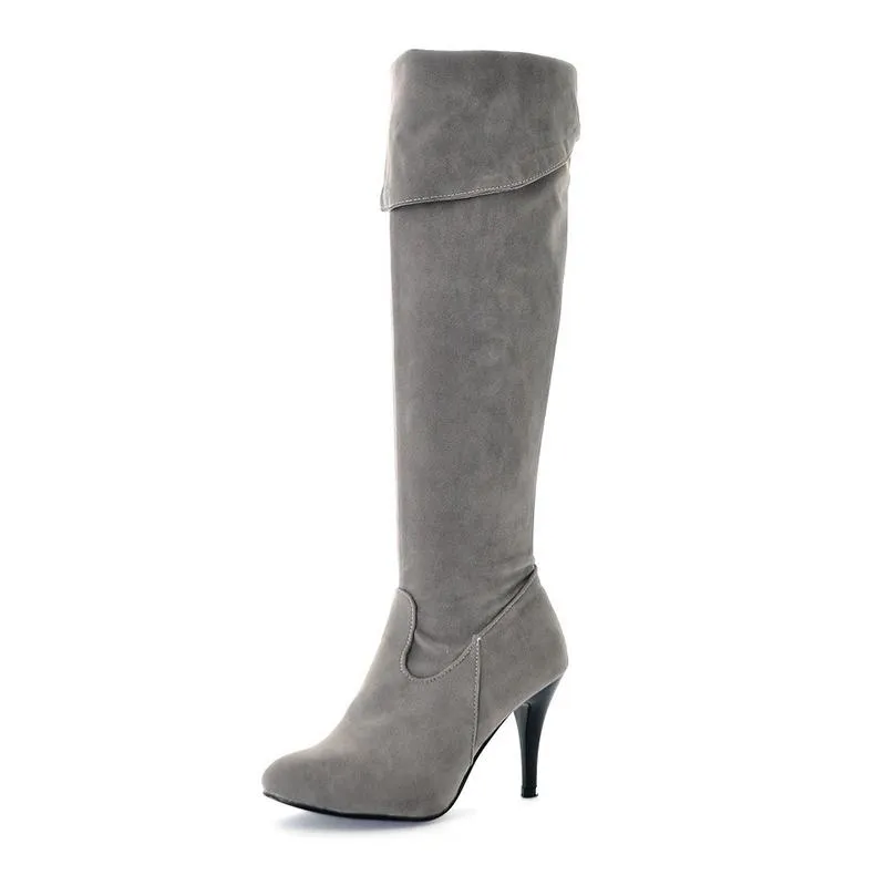 Women stiletto high heel solid color over the knee boots