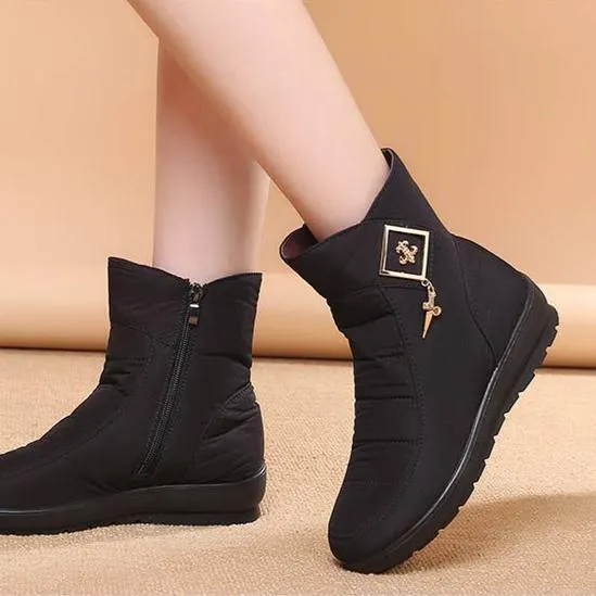 Women winter waterproof faux fur keep warm ankle snow boots