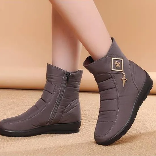 Women winter waterproof faux fur keep warm ankle snow boots